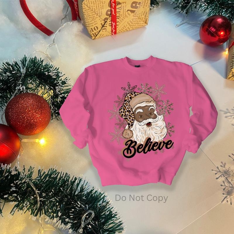 Black Santa DTF Transfer ONLY - This is NOT a T Shirt