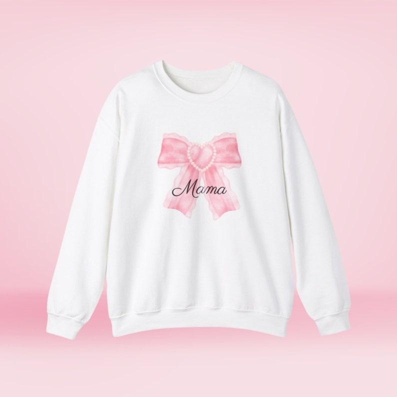 Bow Mama Sweatshirt Coquette Bow Mother Day Sweatshirt