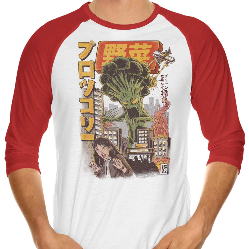 Broccozilla - 3/4 Sleeve Raglan T-Shirt