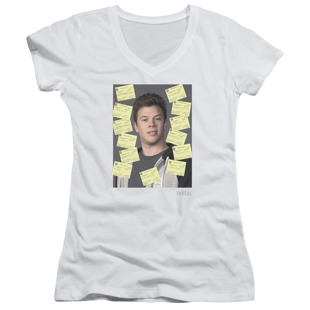 American Vandal Detention - Juniors V-Neck T-Shirt