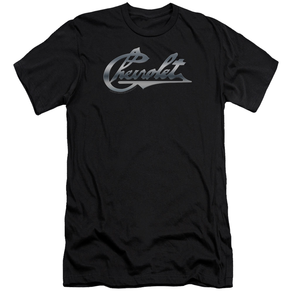 Chevrolet Chrome Vintage Chevy Bowtie - Men's Premium Slim Fit T-Shirt