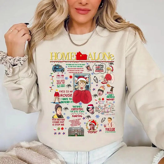 Christmas Home Alone Sweatshirt, 90s Christmas Movie Crewneck, Winter Women Shirt, Holiday Season Shirt, Funny Christmas Sweater, Family Christmas Shirt, Christmas Vacation Sweater