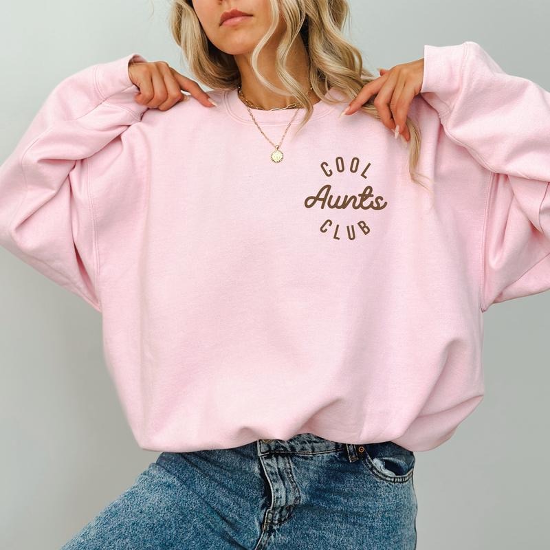 Cool Aunts Club Sweatshirt, Favorite Aunt Tops, Funny Aunt Gift from Niece, Cool Auntie Crewneck, New Aunt Sweater, Cotton Fabric Casual Womenswear
