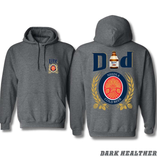 Dad Beer Hoodie - Funny "Dad Needs a Cold Beer" Sweatshirt - Perfect Gift for Beer-Loving Fathers Menswear Tops Classic Soft