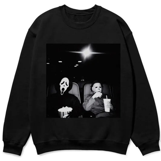 Friends Halloween Michael Myers Sweatshirt Funny Halloween Shirt Serial Killer Sweatshirt 80s 90s Horror Movie Lovers Shirt Scary Movie Tee Cotton Hoodie
