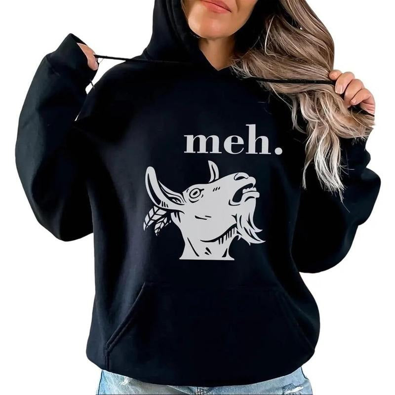 Goat Meh Funny Hoodie Shirt, Gifts for Goat Lover Cute, Farmer Girl Tee, Farm Animal Sweatshirts, Funny Goat Gifts Unisex Cotton Womenswear