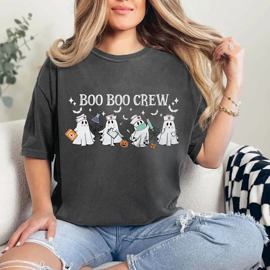 Halloween Nurse Shirt Boo Boo Crew Shirt Halloween Nursing Shirt Funny Halloween T-shirt Cute Nurse Sweater Ghost Nurse Teesnurse Team