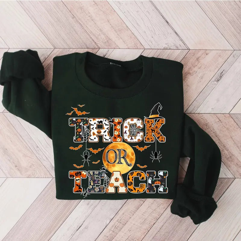 Halloween Teacher T-shirt Trick Or Teach Shirt Spooky Teacher Gift Funny Halloween Tee Fall Teacher Shirt Teacher Appreciation Gift T-shirt, sweater and Hoodie