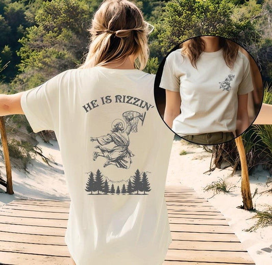 He Is Rizzin' Shirt, Funny Jesus Shirt, Humor Easter Shirt, Christian Easter Shirt, Jesus Playing Basketball  T-shirt, sweater and Hoodie