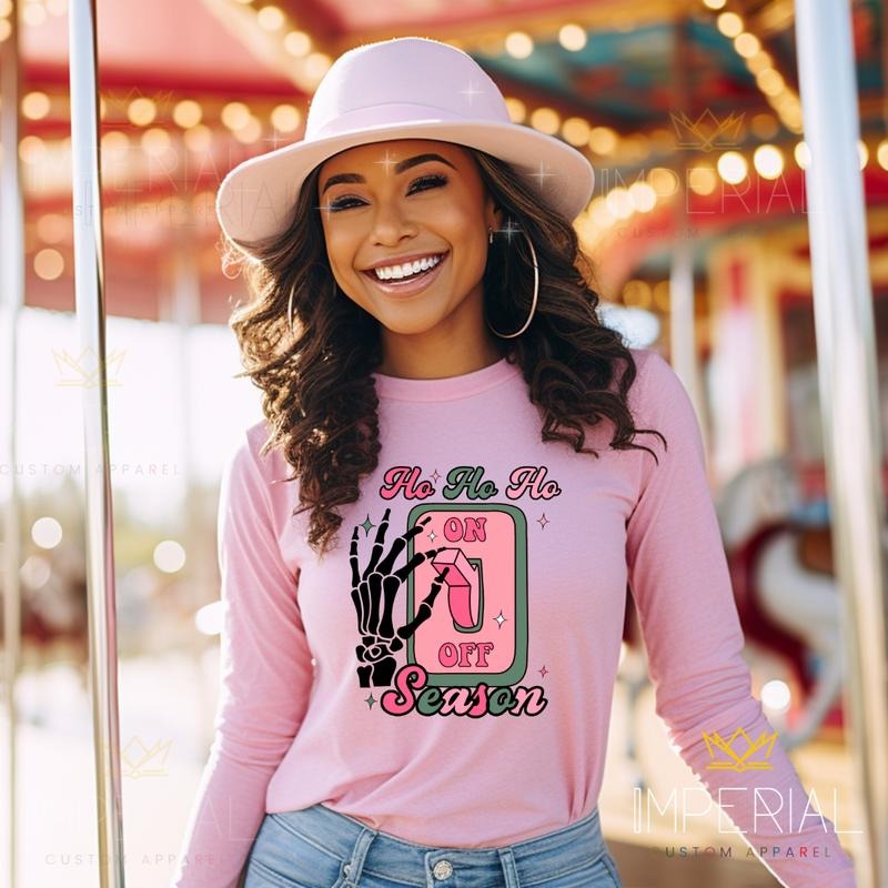 Ho Ho Ho Long Sleeve Sweatshirt, Christmas T-Shirt , Christmas Tee, Xmas Shirt Casual