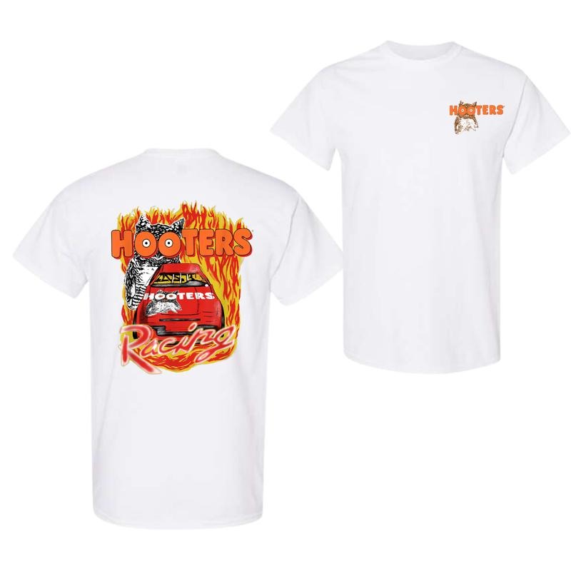 Hooters Adult Classic Fit Racing Flames T-shirt 2 Side, Hooters Racing Unisex shirts Menswear Top Sweatshirt, Hoodie For Men Women, Cotton Tee, Gift For Men