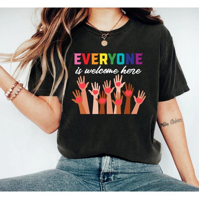 Idaho Teacher Crewneck Shirt, Idaho Teacher Sweatshirt, Everyone is Welcome Here Shirt, Inclusion Equality Resist Shirt, Teacher Protest Tee