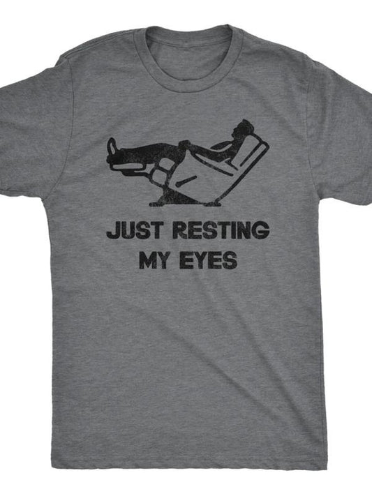 Just Resting My Eyes, Recliner, Tired Dad Shirt, Funny Mens Shirt, Funny Dad Shirt, Funny Father's Day Shirts, Nap Champ, Gift For Dad Menswear Top