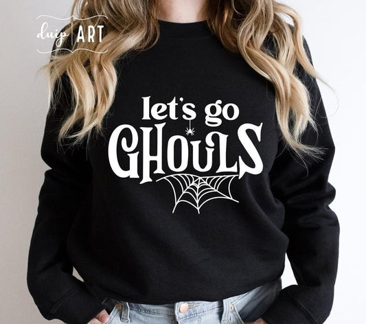 Lets Go Ghouls Ghouls Halloween Spooky halloween Shirt Lets Go Girls Funny Halloween Spiderweb Cricut TK43GN