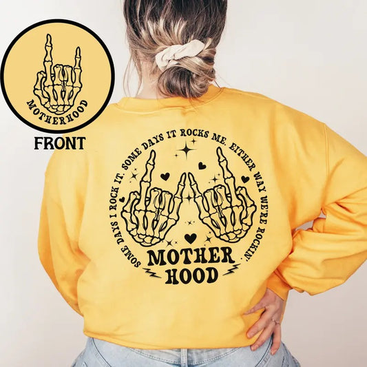 Motherhood Some Days I Rock It Sweatshirt Funny Motherhood Sweatshirt Skeleton Hand Sweatshirt Motherhood Crewneck Mama Hoodie TK62GN
