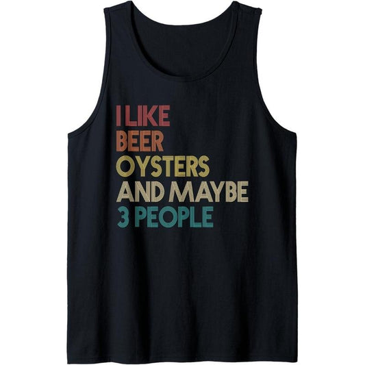 Oysters And Beer Lovers Introvert Funny Quote Vintage Retro Tank Top MADE IN USA
