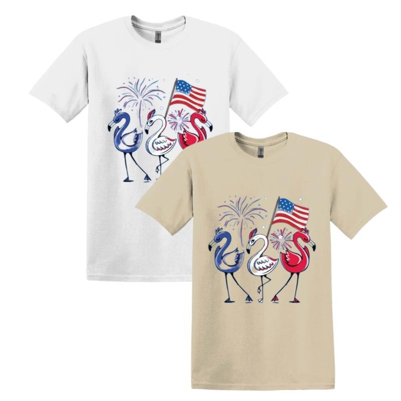 Patriotic Flamingo T-shirt, American Flag Shirt, Flamerica Sweatshirt, American Flamingo Tee, Independence Day Hoodie, Fourth of July Shirtstyle{n002}2