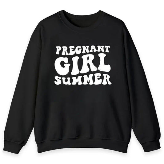 Pregnant Girl Summer Shirt, Mom to Be Shirt,  Announcement, Pregnancy Reveal, Funny Gift for New Mom Hoodie and Sweater; T-shirt