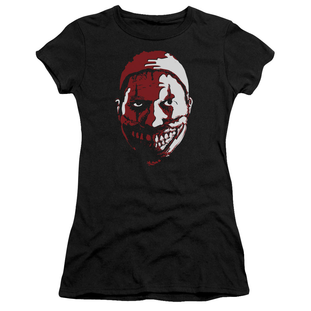 American Horror Story The Clown Junior Sheer Cap Sleeve Womens T Shirt Black