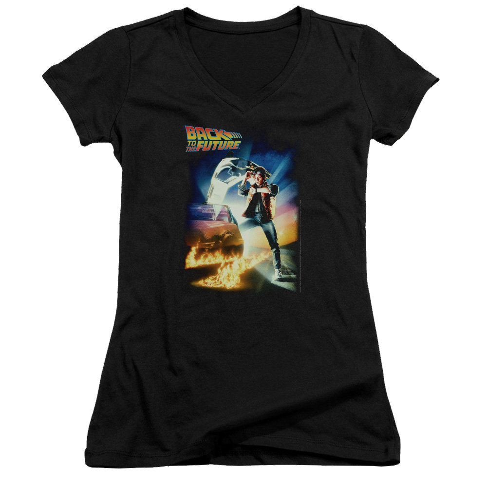 Back To The Future Poster - Juniors V-Neck T-Shirt