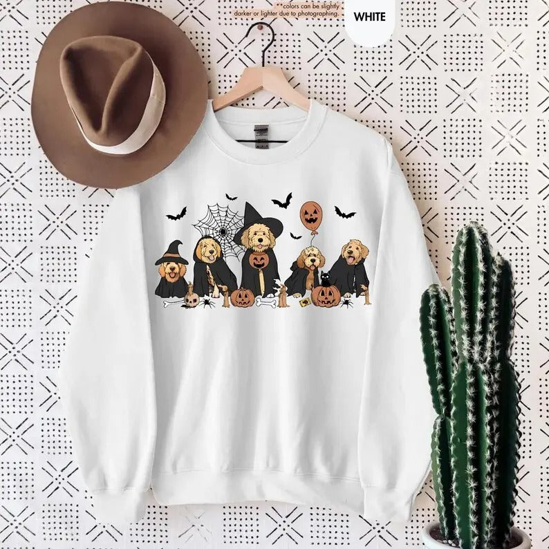 Witch Dogs Halloween Sweatshirt, Halloween Dogs tshirt, Ghost Dog Halloween, Dog Owner Halloween Outfit, Halloween Party,Dog Love T-shirt, sweater and Hoodie