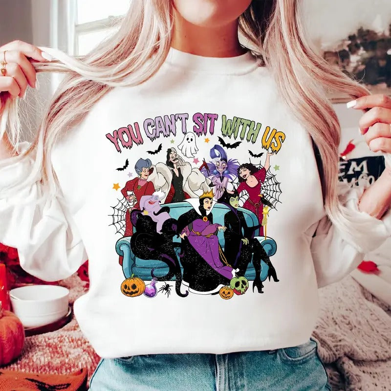 You Can't Sit With Us Witchy Vibes Halloween Villain Shirt Halloween Shirt Funny Halloween Shirt Halloween Gift Spooky Season Shirt