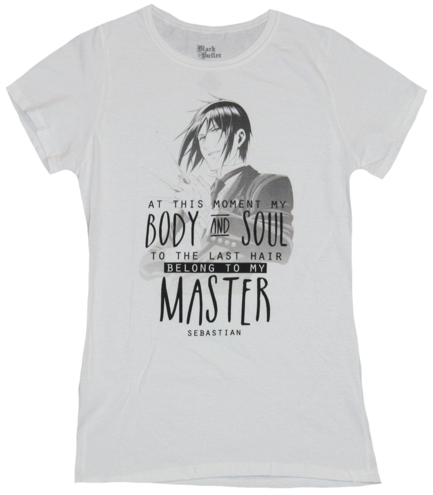 Black Butler Girls Juniors T-Shirt - Body & Soul Belong to Master Sebastian