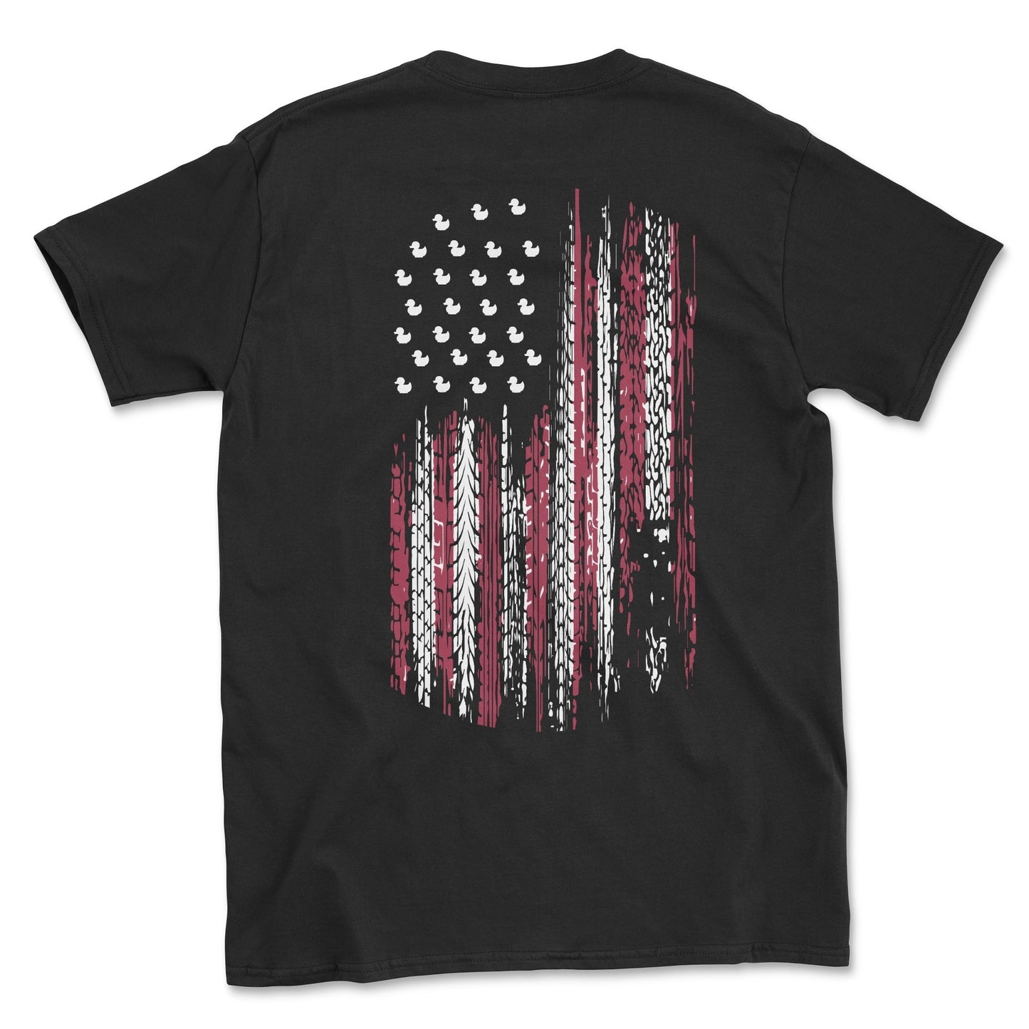 American Flag Tread Duck Themed Tee Shirt