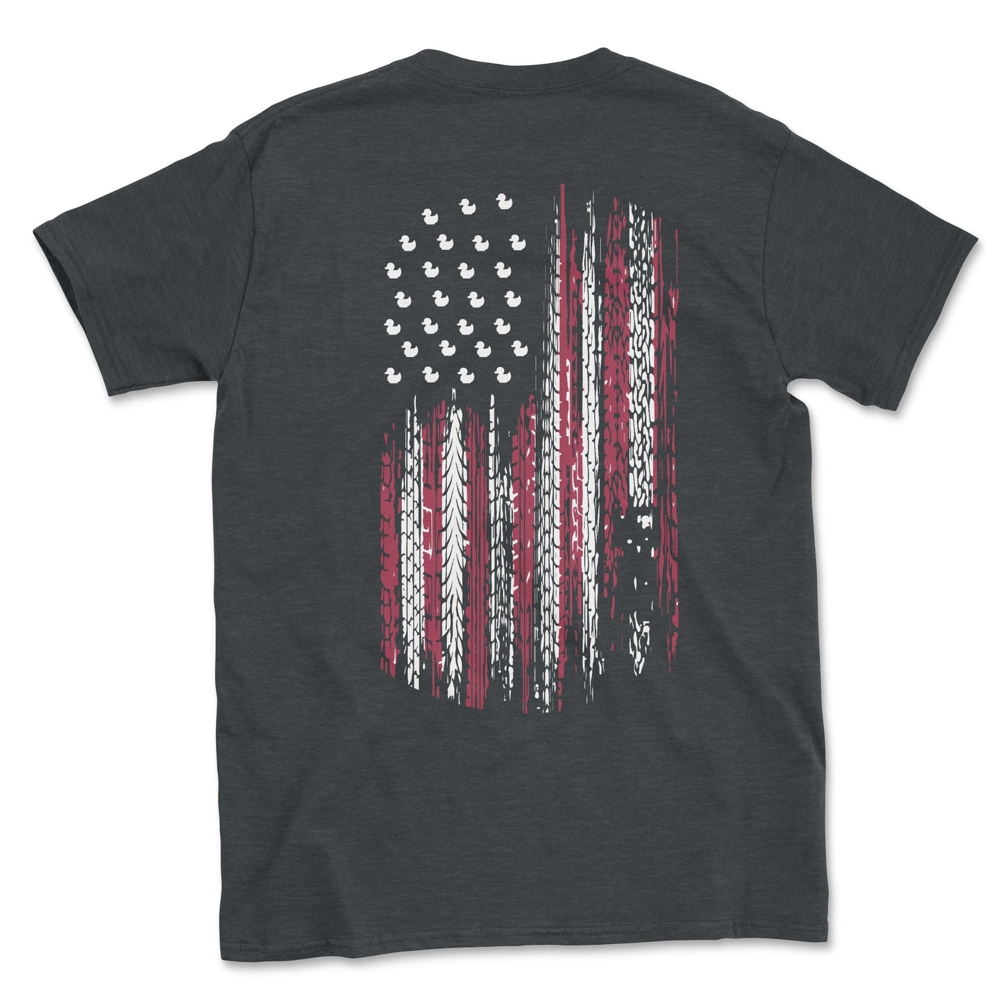 American Flag Tread Duck Themed Tee Shirt