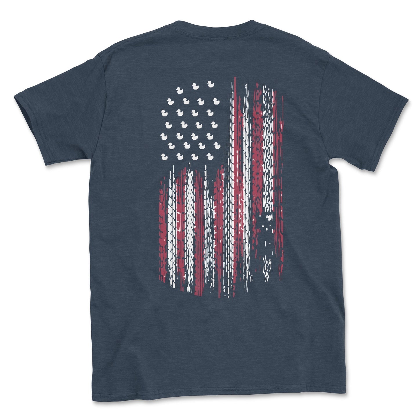 American Flag Tread Duck Themed Tee Shirt
