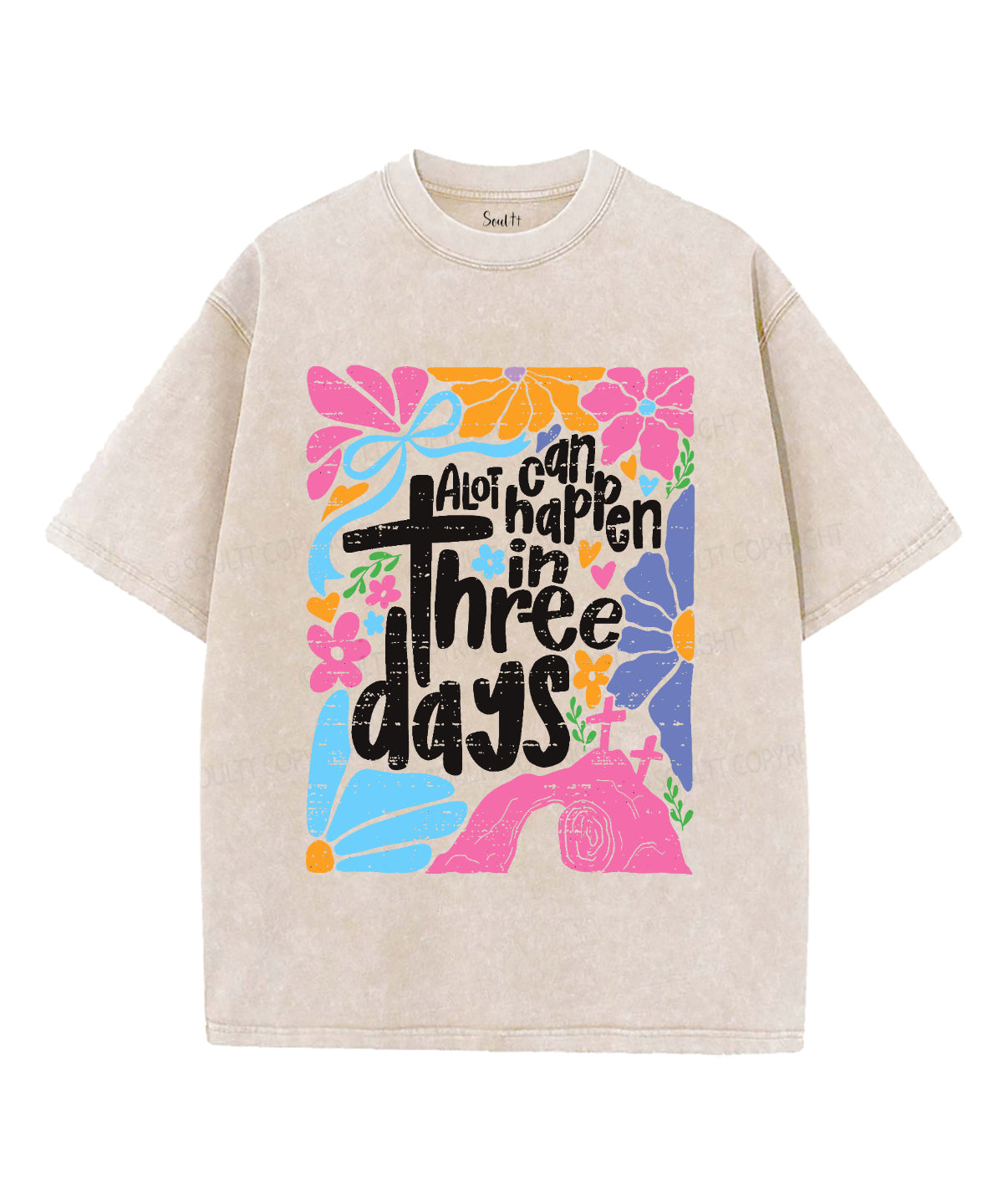 A Lot Can Happen In Three Days Unisex Washed Christian T-shirt