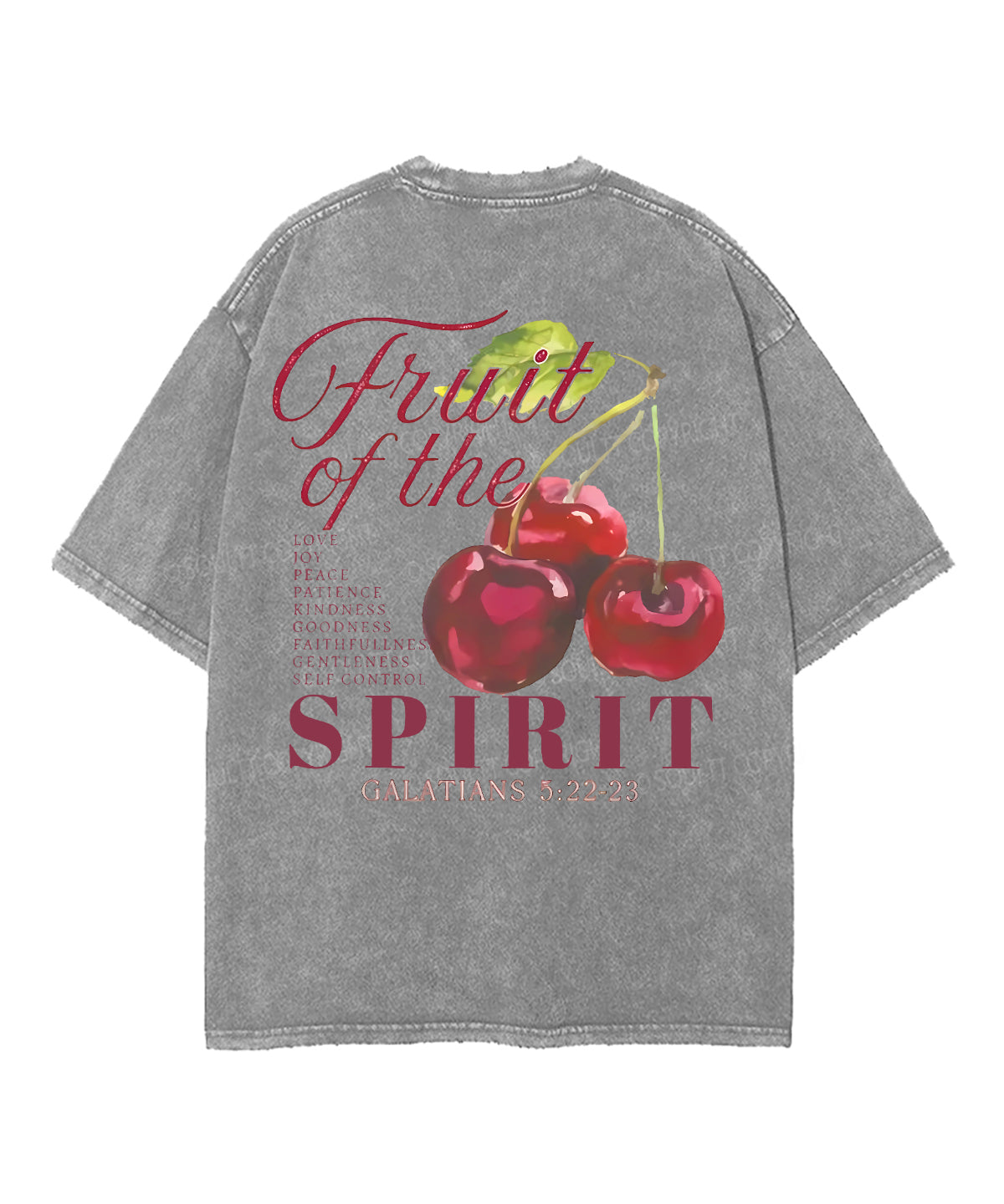 Fruit Of The Spirit Double Sided Unisex Washed Christian T-shirt Style028