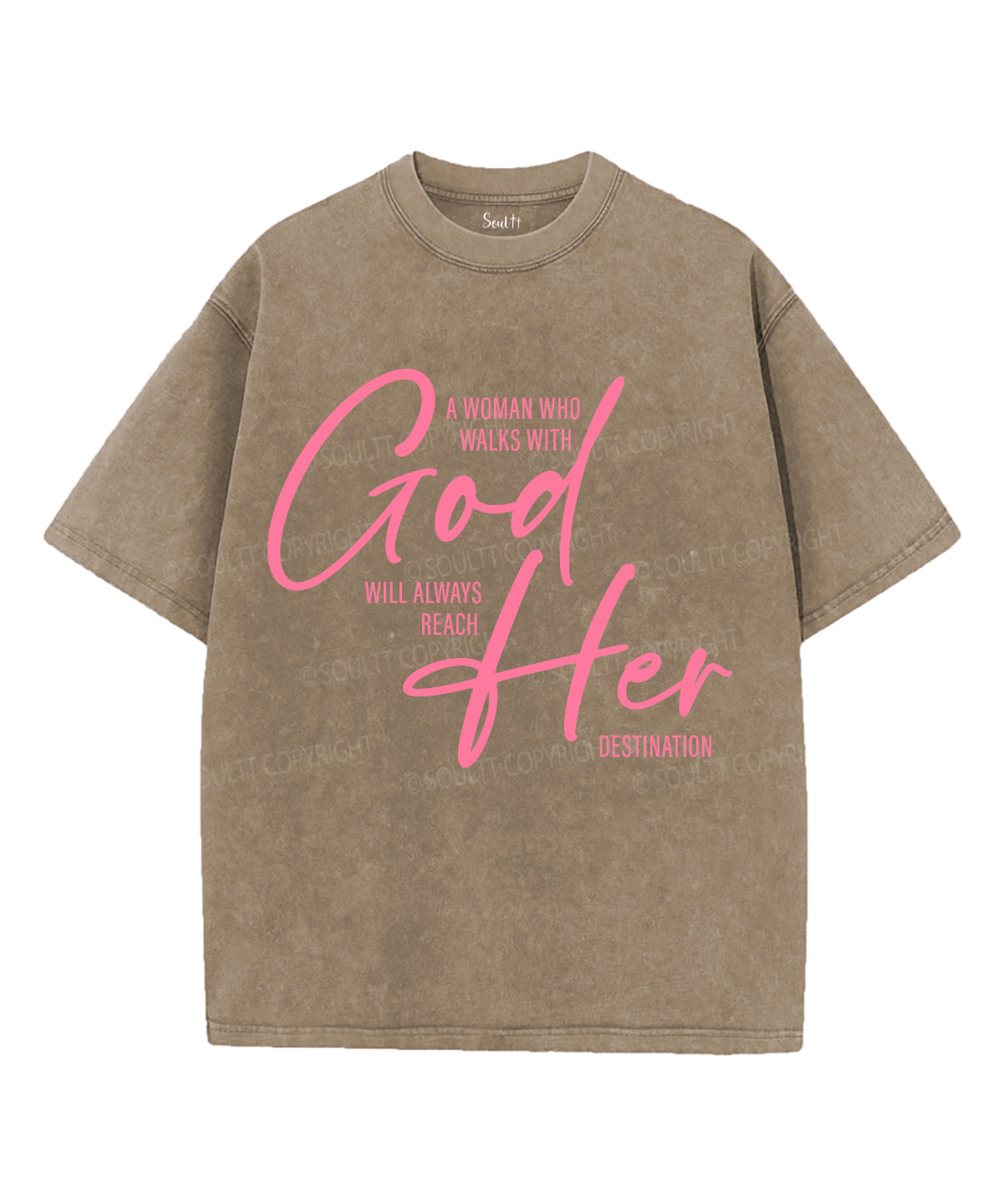 A Woman Who Walks With God Unisex Washed Christian T-shirt