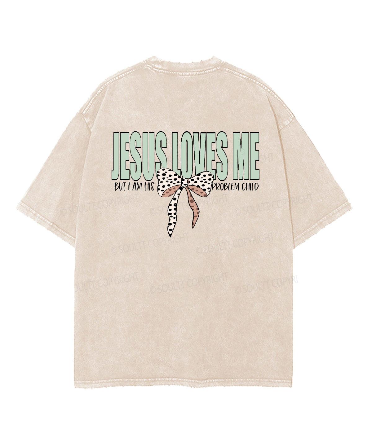 JESUS LOVES ME Double Sided Unisex Washed Christian T-shirt