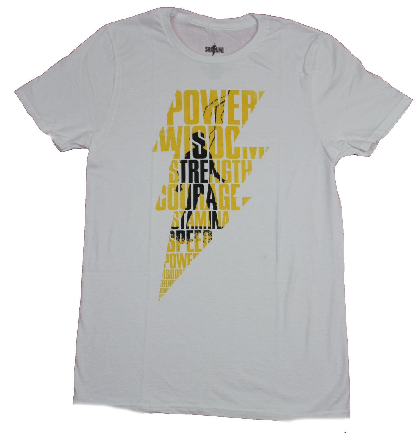 Shazam Mens T-Shirt - Classic Bolt Filled With Billy Batson Virtues of Shazam