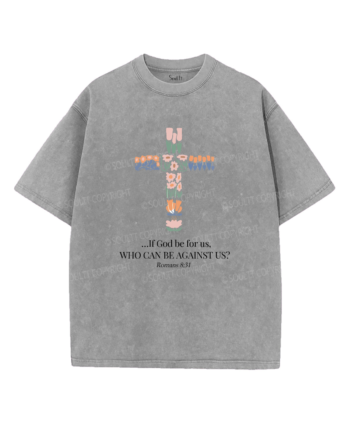 If God Be For Us Washed Christian T-shirt