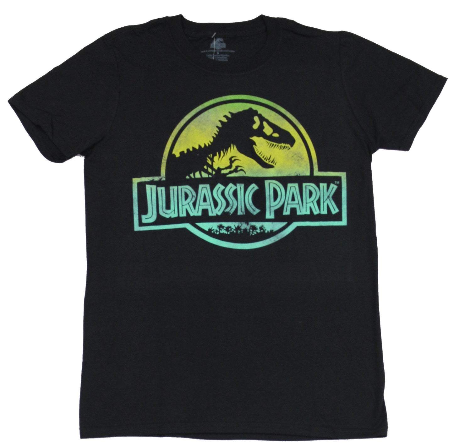 Jurassic Park Mens T-Shirt - Green Yellow Classic Jurassic Park Logo