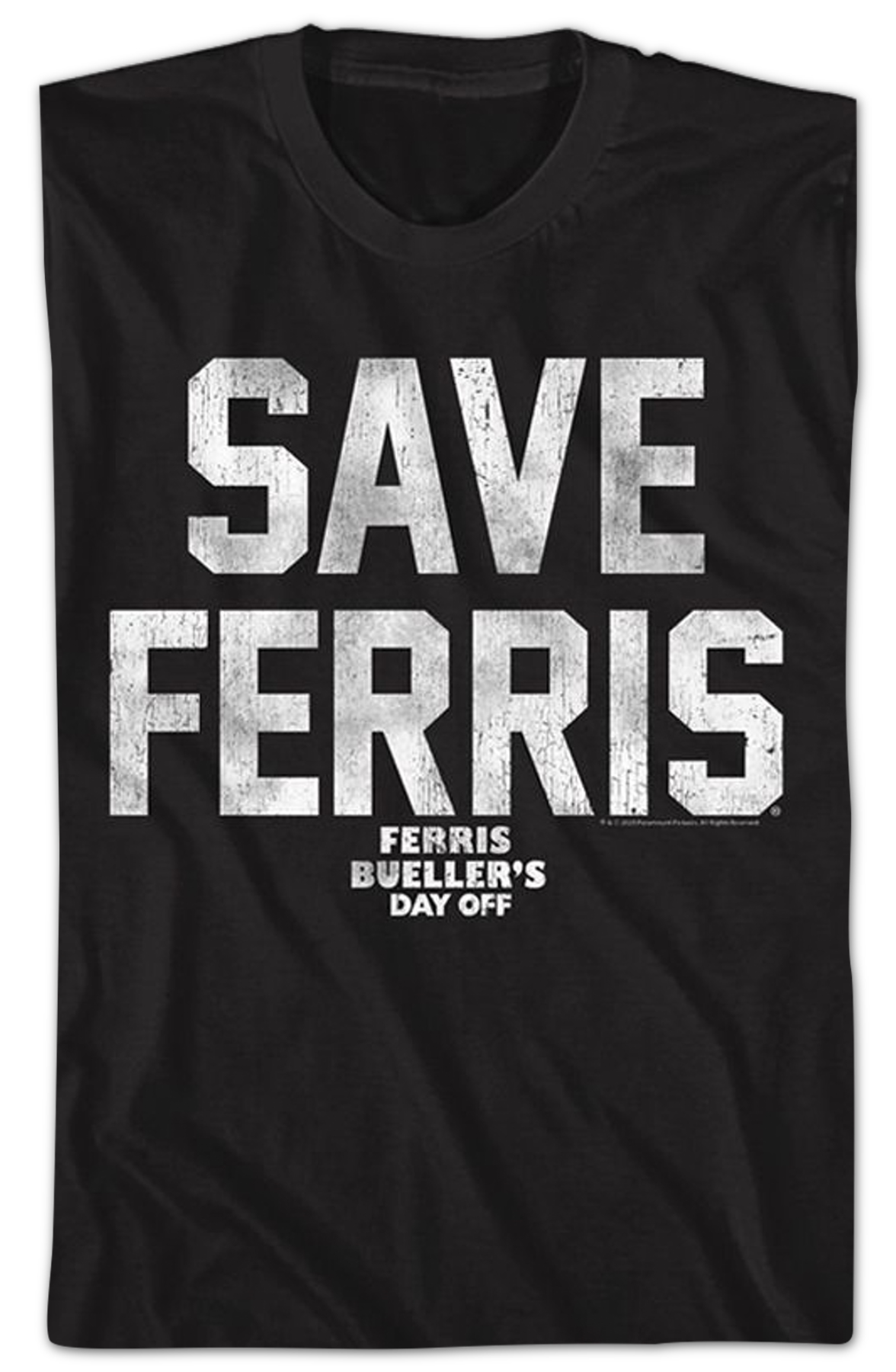 Black Distressed Save Ferris Bueller T-Shirt