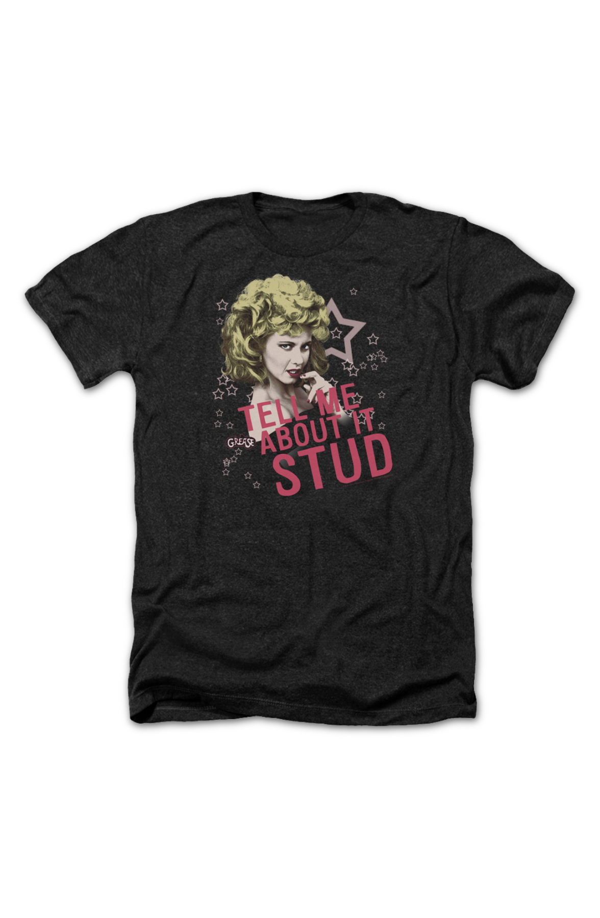 Black Heather Tell Me About It Stud Grease T-Shirt