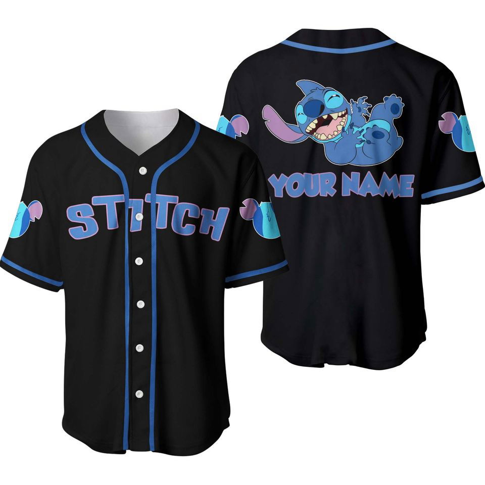 Black Stitch Disney Personalized Baseball Jersey - lylyprint.com