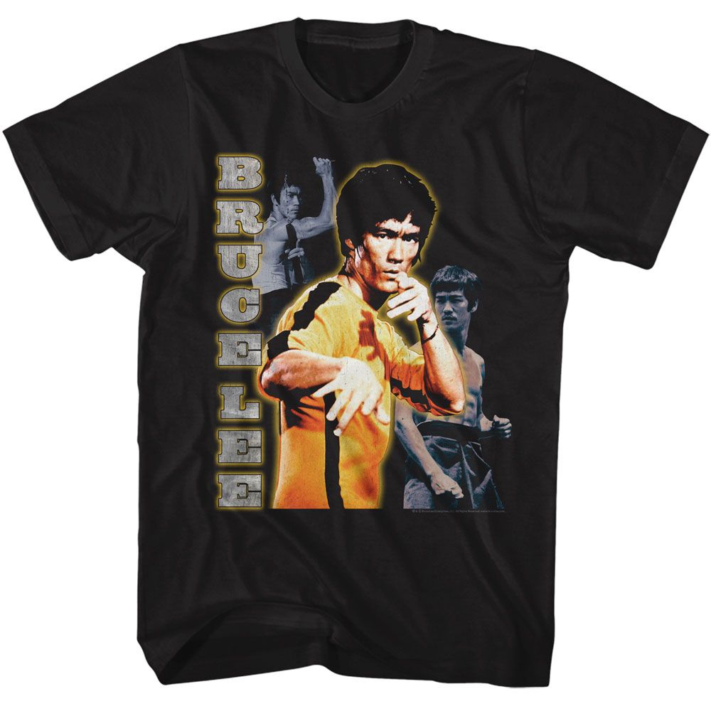 Bruce Lee - Multi Photo Vertical Text T-Shirt