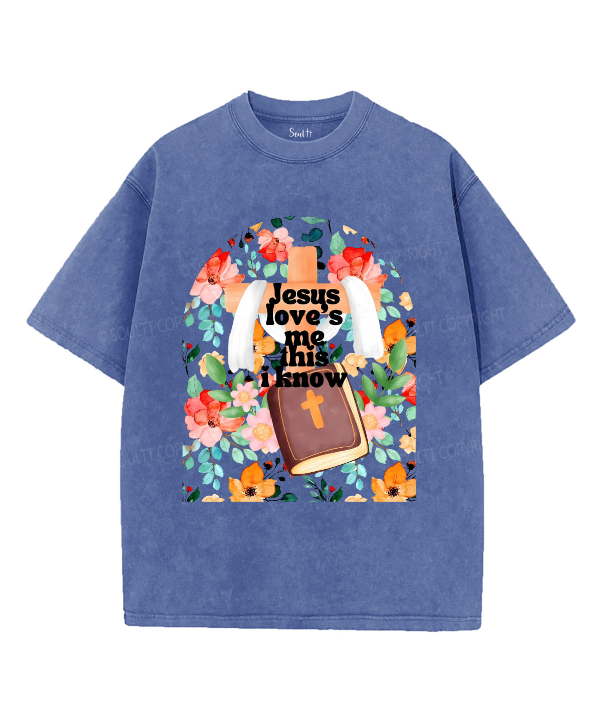 Jesus Love's Me This I Kniw Unisex Washed Christian T-shirt