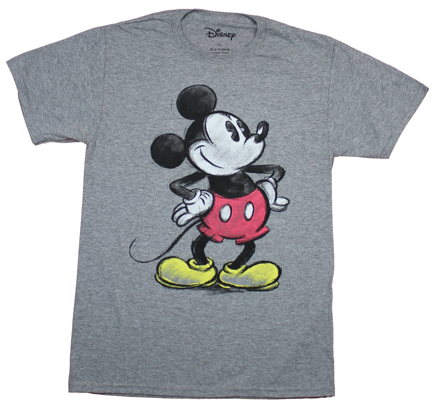Mickey Mouse Mens T-Shirt - Classic Sketchy Color Mickey Picture
