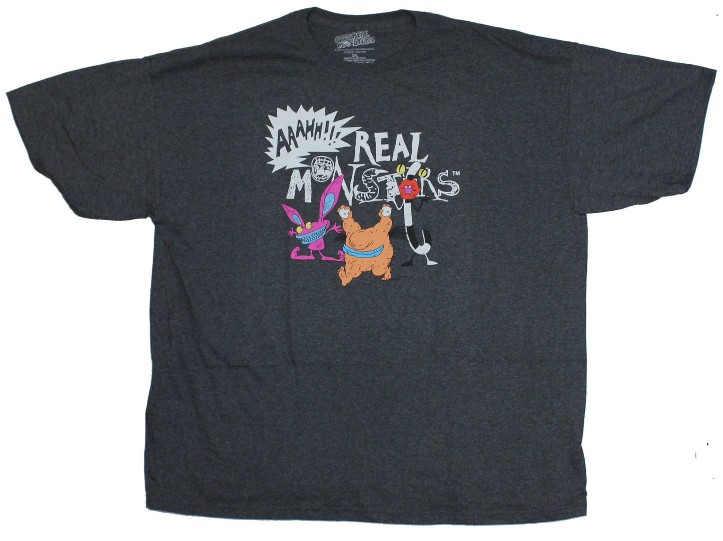 Aaahh!! Real Monsters Mens T-Shirt - Real Monsters Characters Under Logo