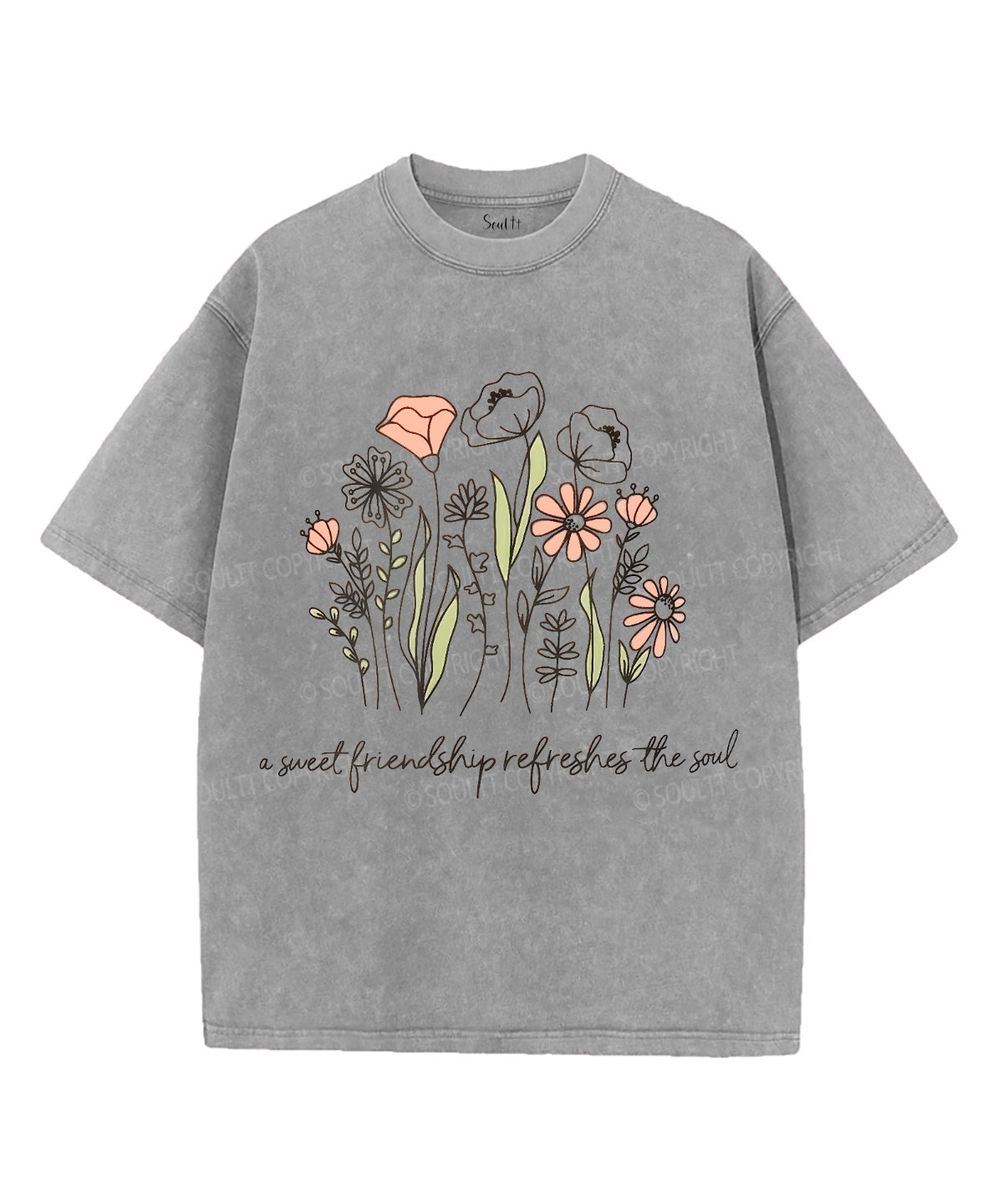 A Sweet Friendship Refreshes The Soul Unisex Washed Christian T-shirt