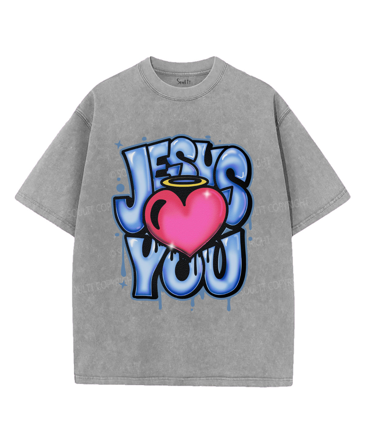 Jesus Love You Washed Christian T-shirt Style002