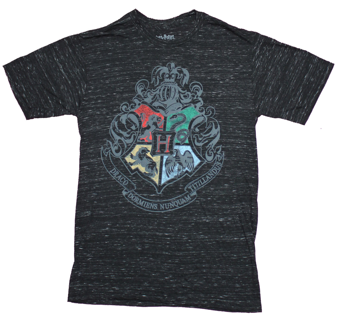 Harry Potter Mens T-Shirt - Classic Four Color Hogwarts Crest Image