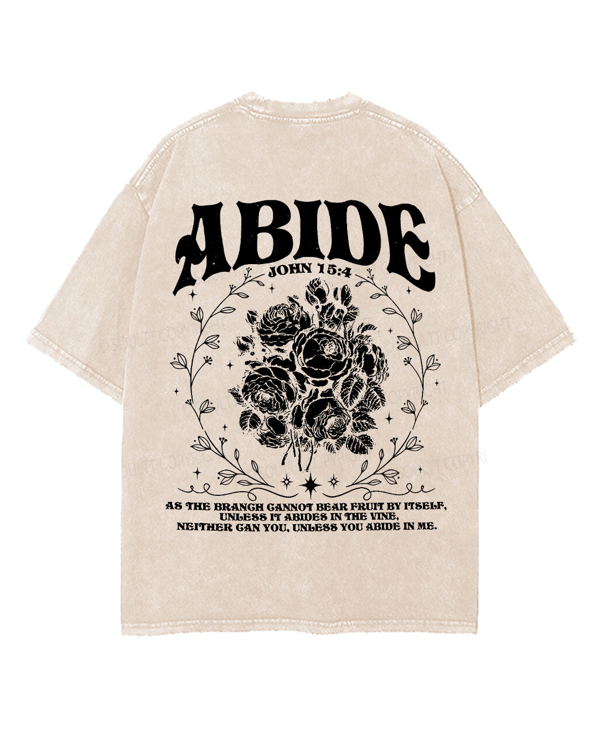 Abide Double Sided Unisex Washed Christian T-shirt