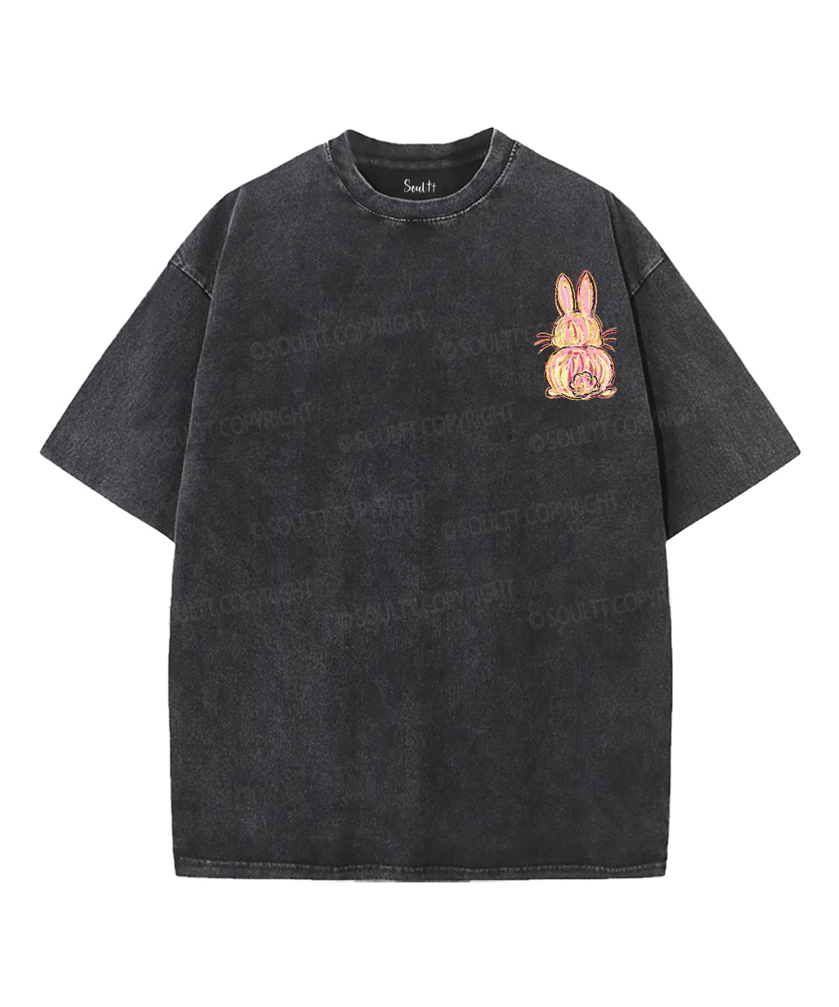 Happy Easter Double Sided Unisex Washed Christian T-shirt