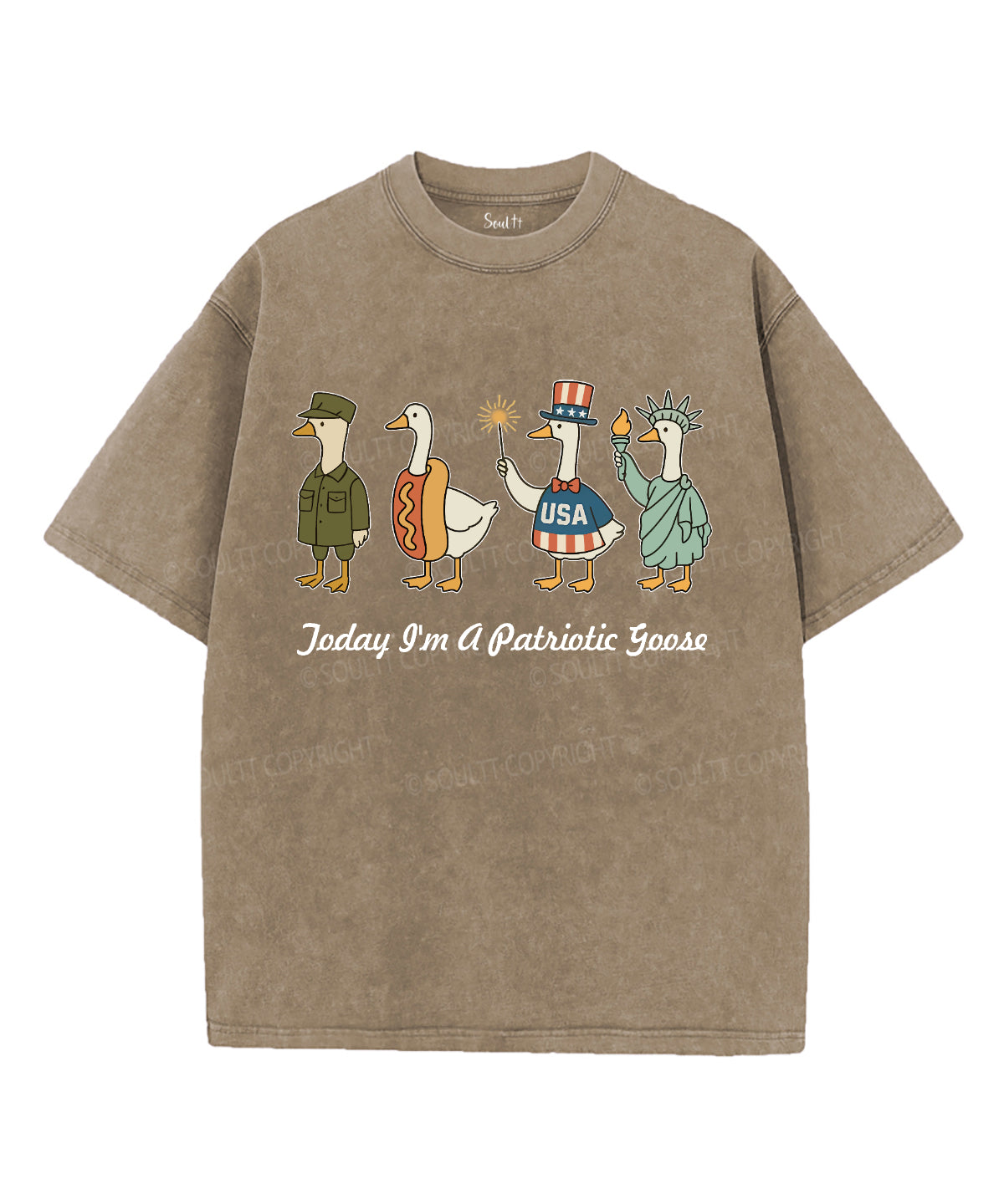 Today I'm A Patriotic Goose Unisex Washed Christian T-shirt